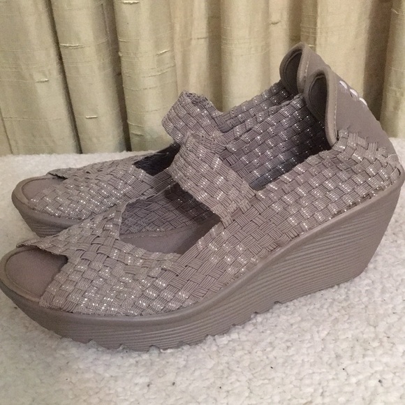 Skechers | Shoes | Skechers Peep Toe Wedges Sz 75 | Poshmark